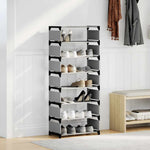 Shoe Rack 8 - Tier Grey 54x28x124 cm Non - woven Fabric - Bargainia.com - 