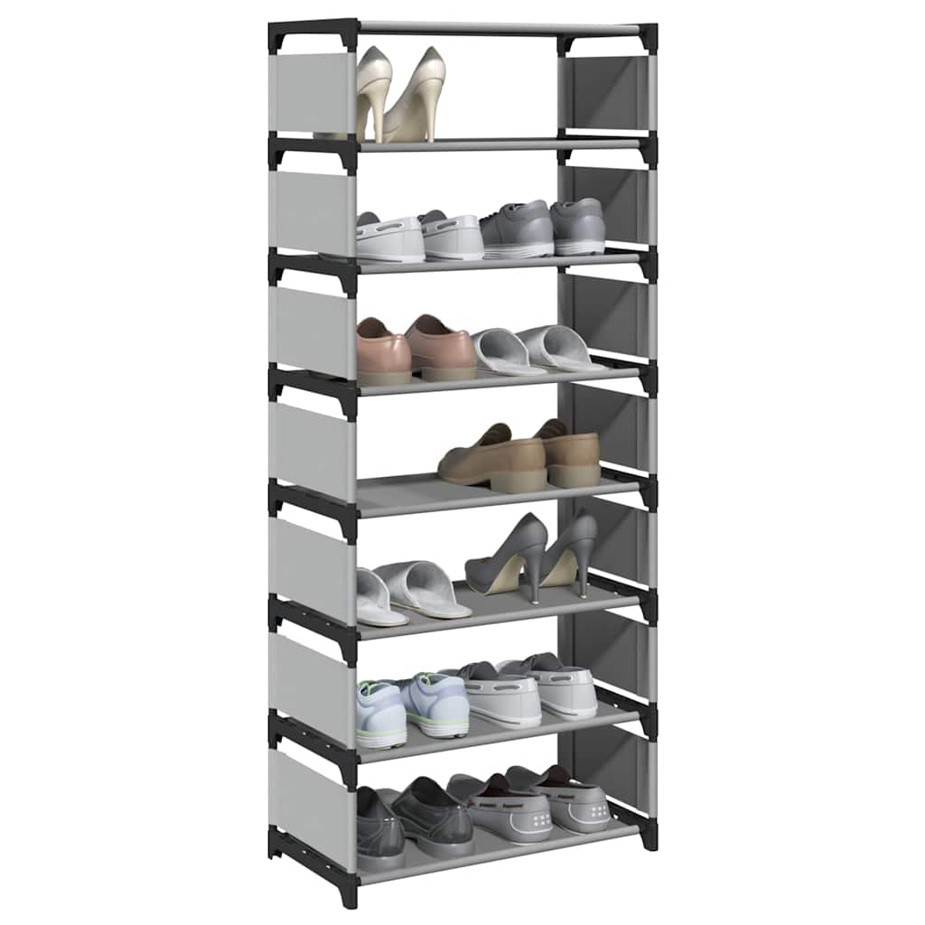 Shoe Rack 8 - Tier Grey 54x28x124 cm Non - woven Fabric - Bargainia.com - 