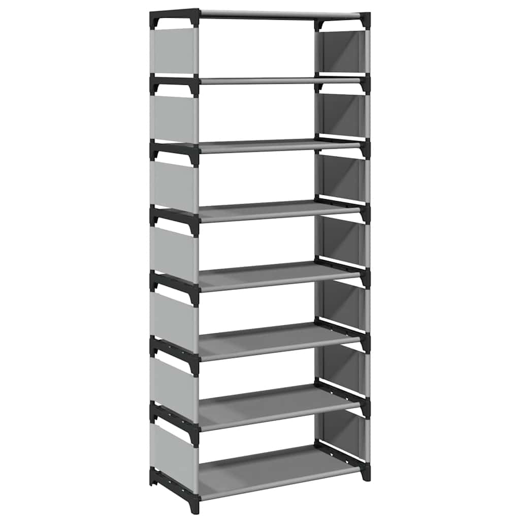 Shoe Rack 8 - Tier Grey 54x28x124 cm Non - woven Fabric - Bargainia.com - 