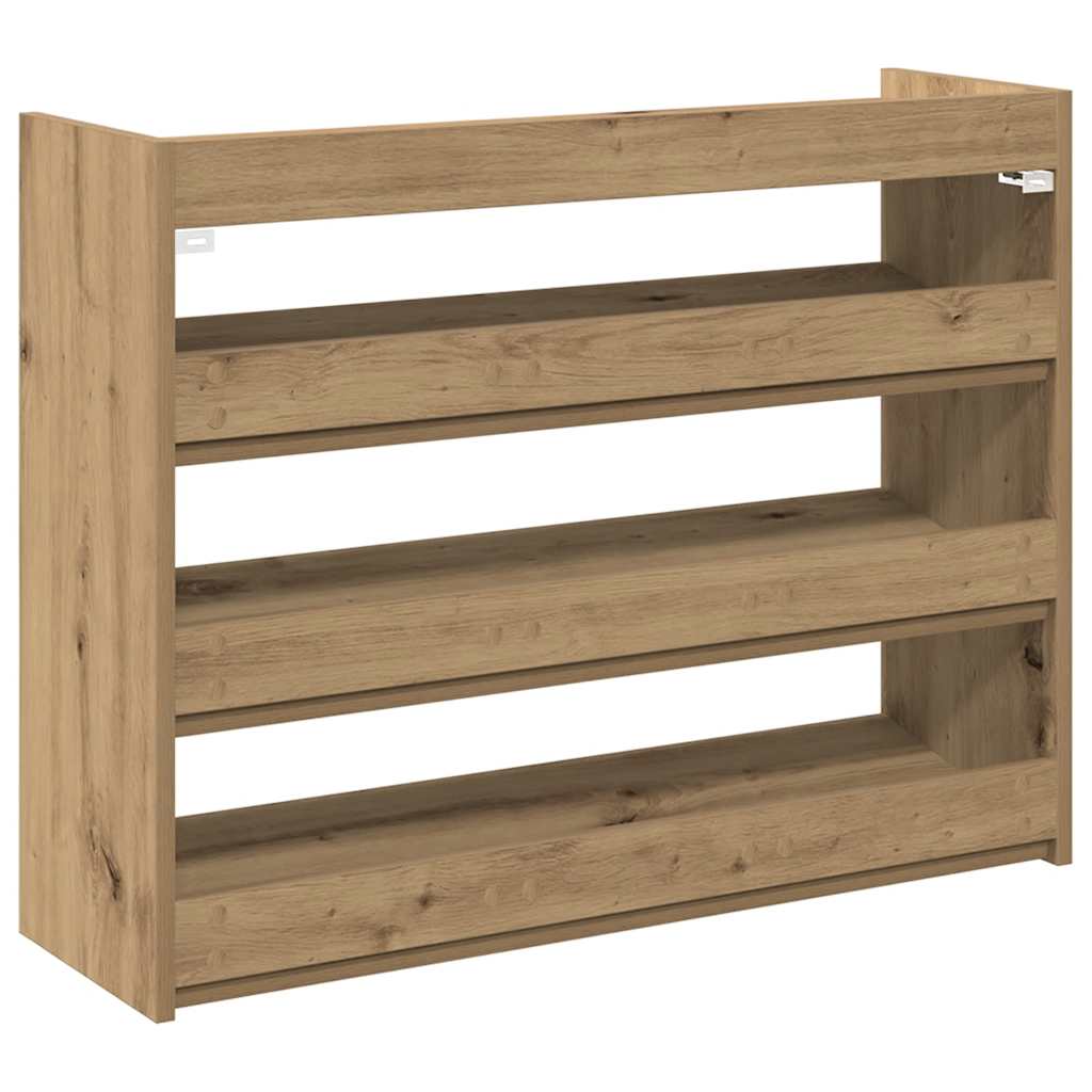 Shoe Rack Artisan Oak 80x25x62 cm Engineered Wood - Bargainia.com - 