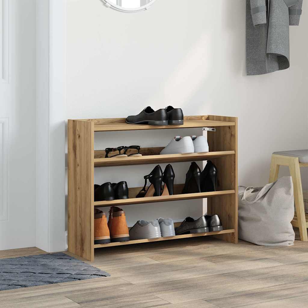 Shoe Rack Artisan Oak 80x25x62 cm Engineered Wood - Bargainia.com - 
