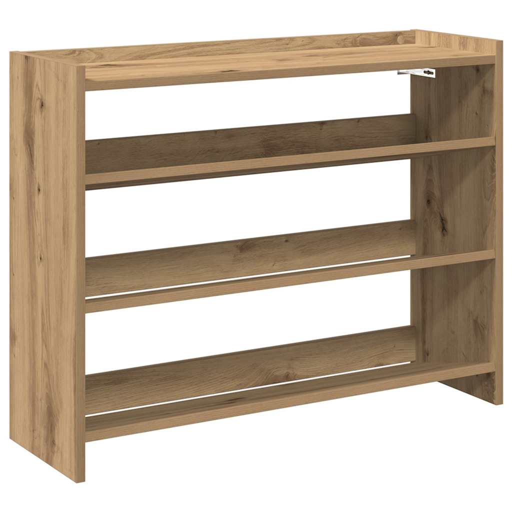 Shoe Rack Artisan Oak 80x25x62 cm Engineered Wood - Bargainia.com - 