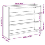 Shoe Rack Artisan Oak 80x25x62 cm Engineered Wood - Bargainia.com - 