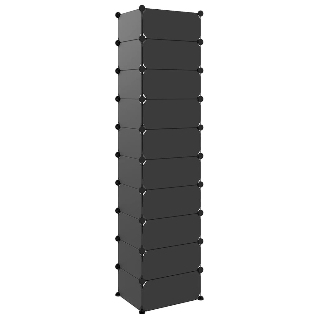 Shoe Rack Black 44x32x174 cm PP - Bargainia.com - 