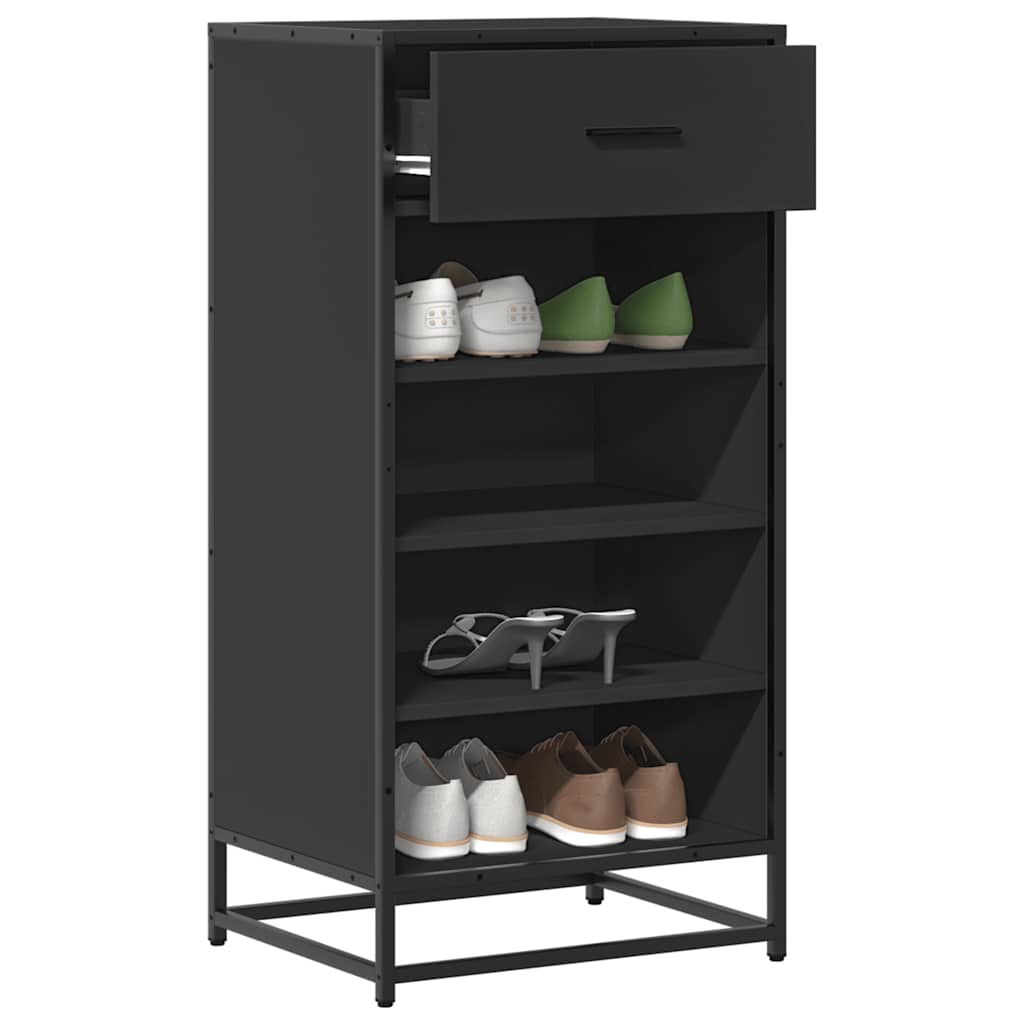 Shoe Rack Black 48x38x97.5 cm Engineered Wood - Bargainia.com - 
