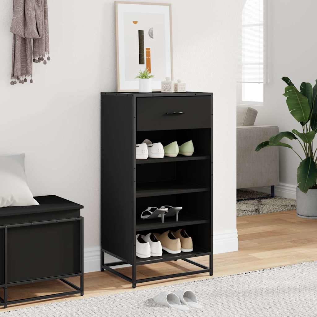 Shoe Rack Black 48x38x97.5 cm Engineered Wood - Bargainia.com - 