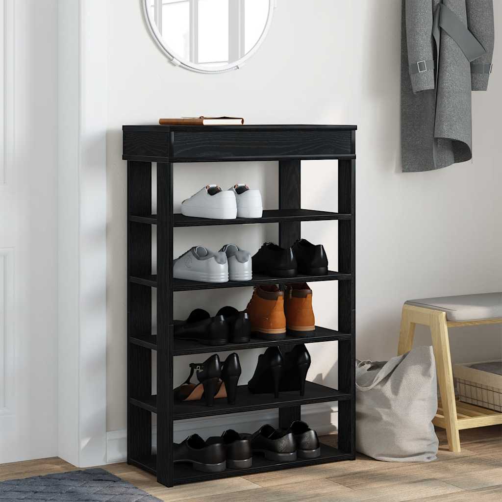 Shoe Rack Black 60x30x98 cm Engineered Wood - Bargainia.com - 
