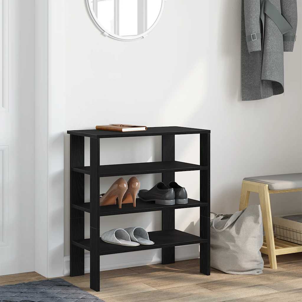Shoe Rack Black 61x32x70 cm Engineered Wood - Bargainia.com - 
