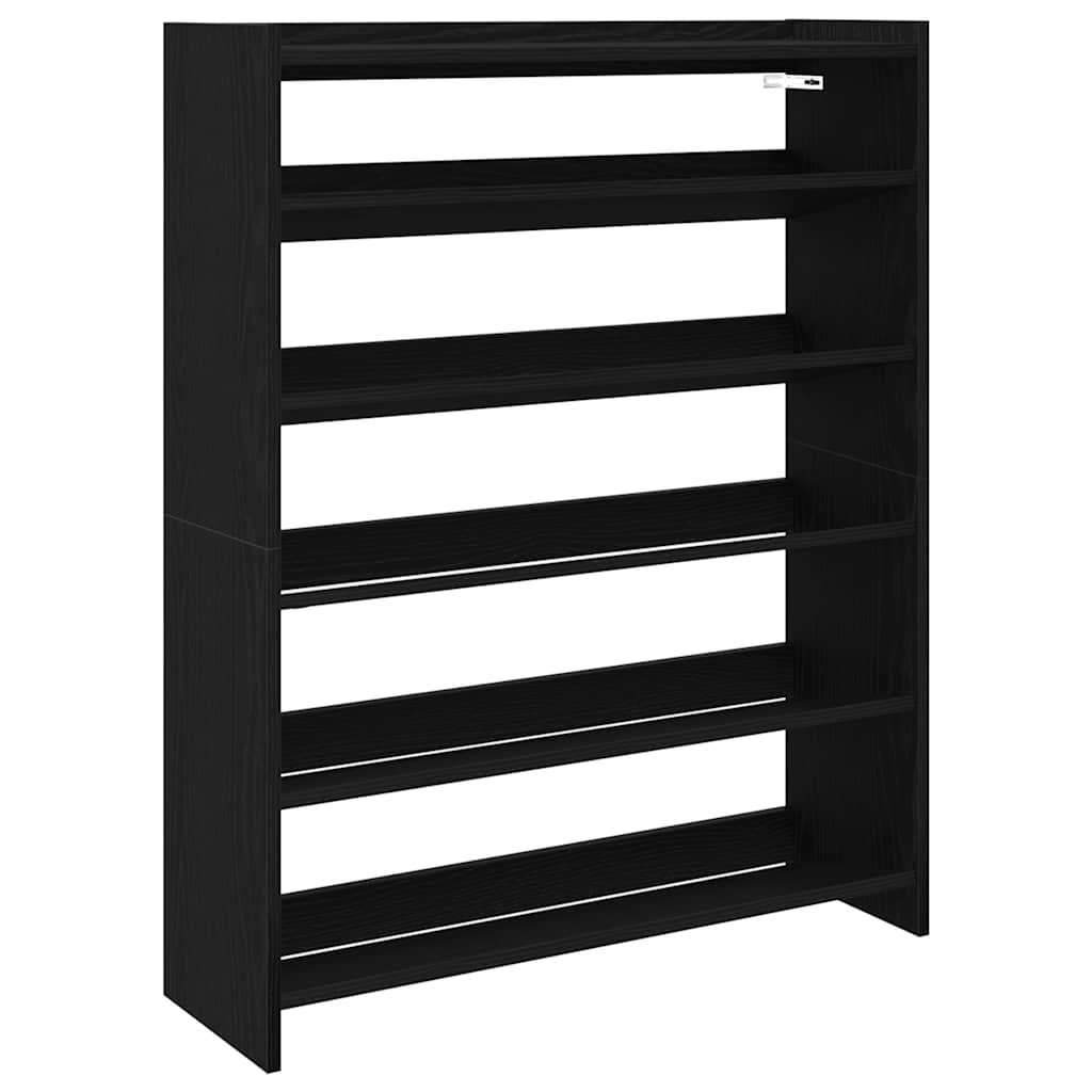 Shoe Rack Black 80x25x100 cm Engineered Wood - Bargainia.com - 