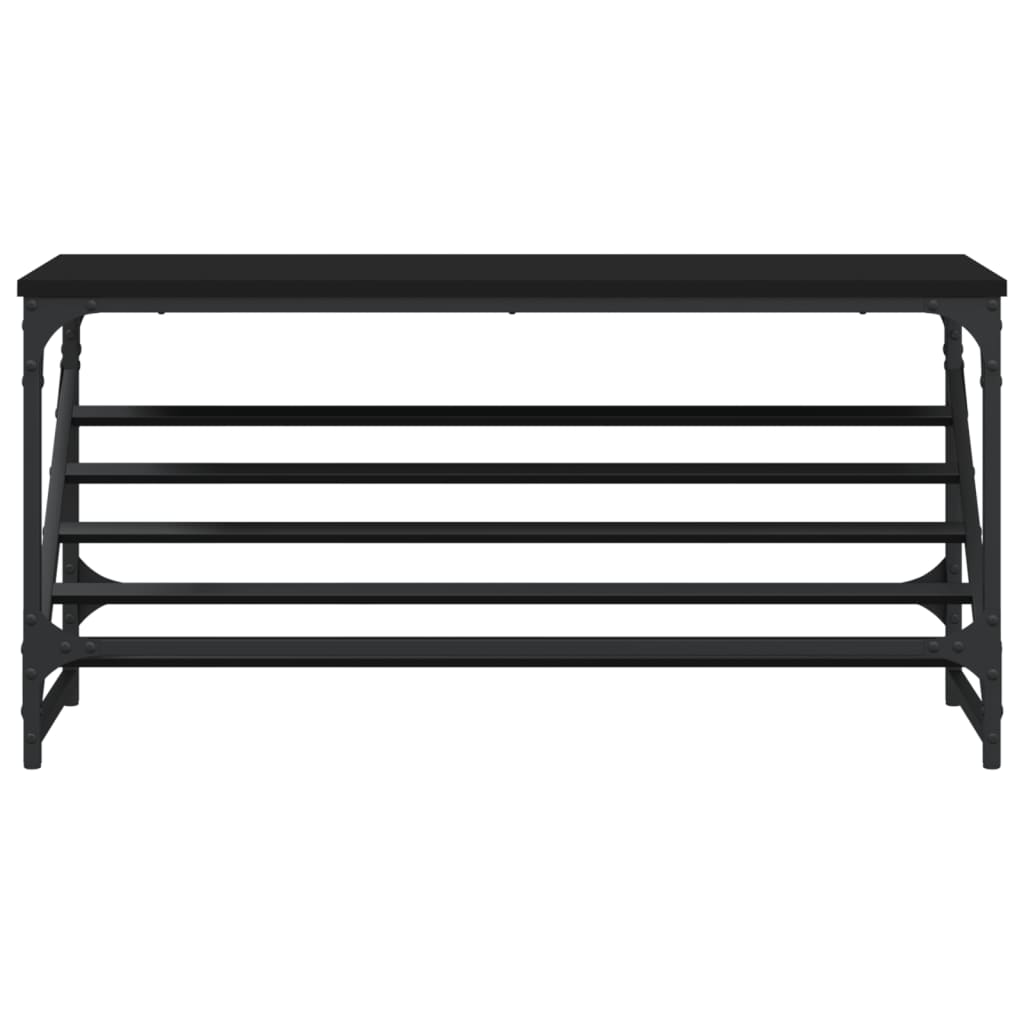 Shoe Rack Black 90x30x45 cm Engineered Wood - Bargainia.com - 
