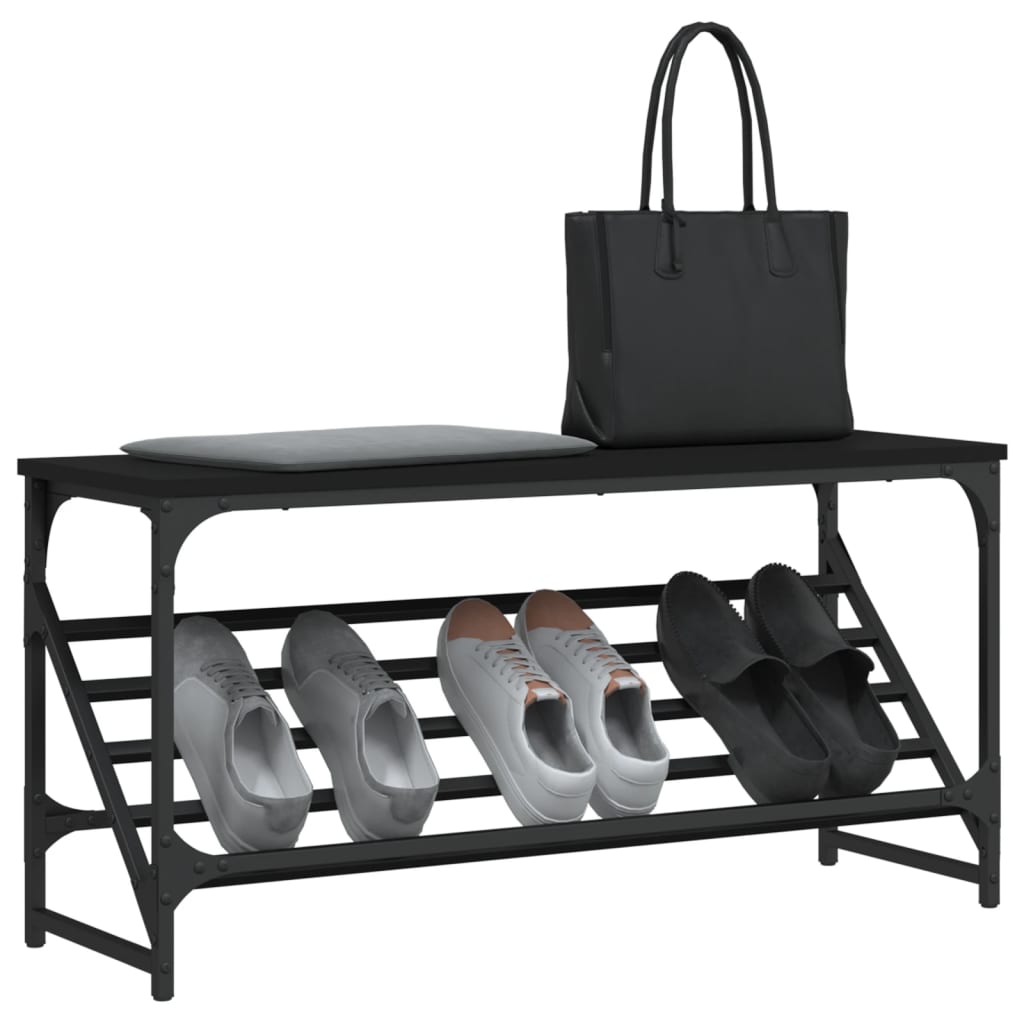 Shoe Rack Black 90x30x45 cm Engineered Wood - Bargainia.com - 