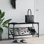 Shoe Rack Black 90x30x45 cm Engineered Wood - Bargainia.com - 