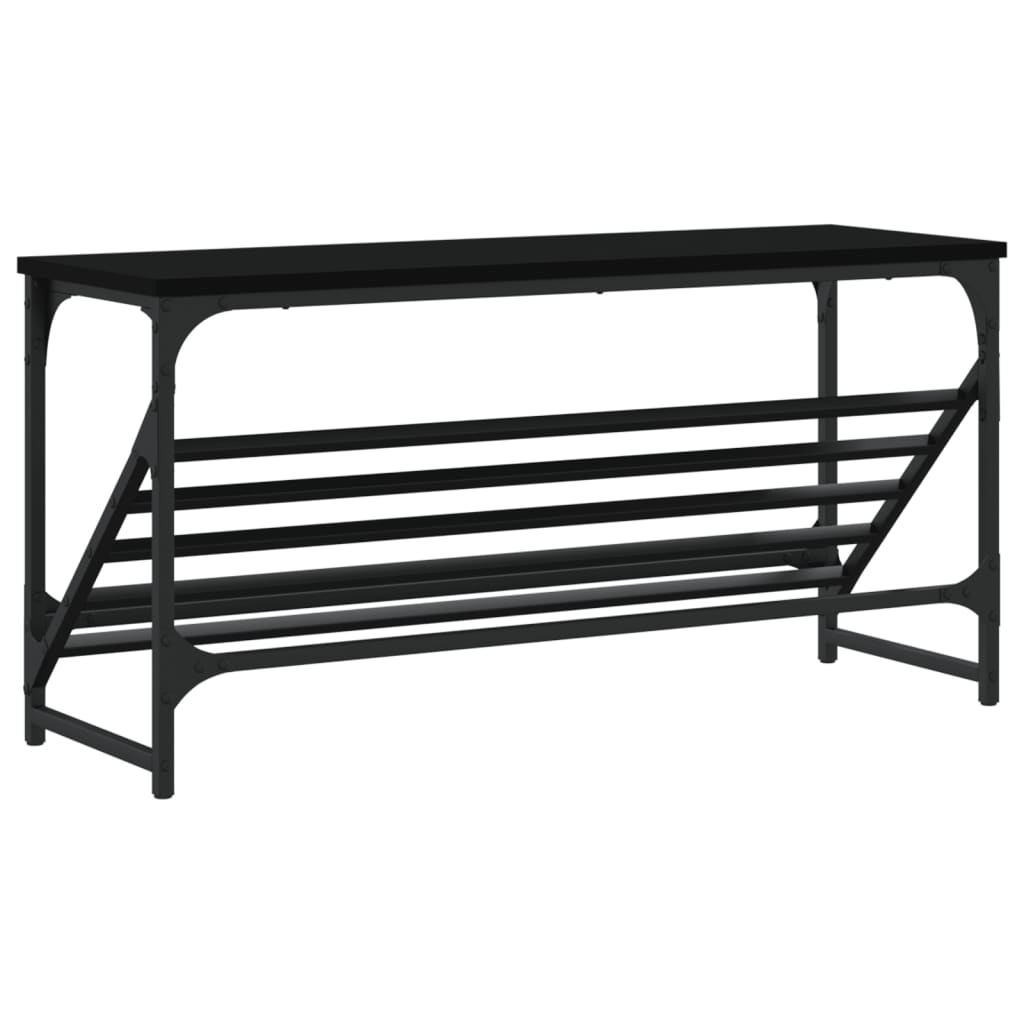 Shoe Rack Black 90x30x45 cm Engineered Wood - Bargainia.com - 