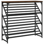 Shoe Rack Brown Oak 90x30x85 cm Engineered Wood - Bargainia.com - 