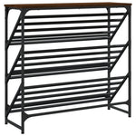Shoe Rack Brown Oak 90x30x85 cm Engineered Wood - Bargainia.com - 