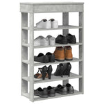 Shoe Rack Concrete Grey 60x30x98 cm Engineered Wood - Bargainia.com - 
