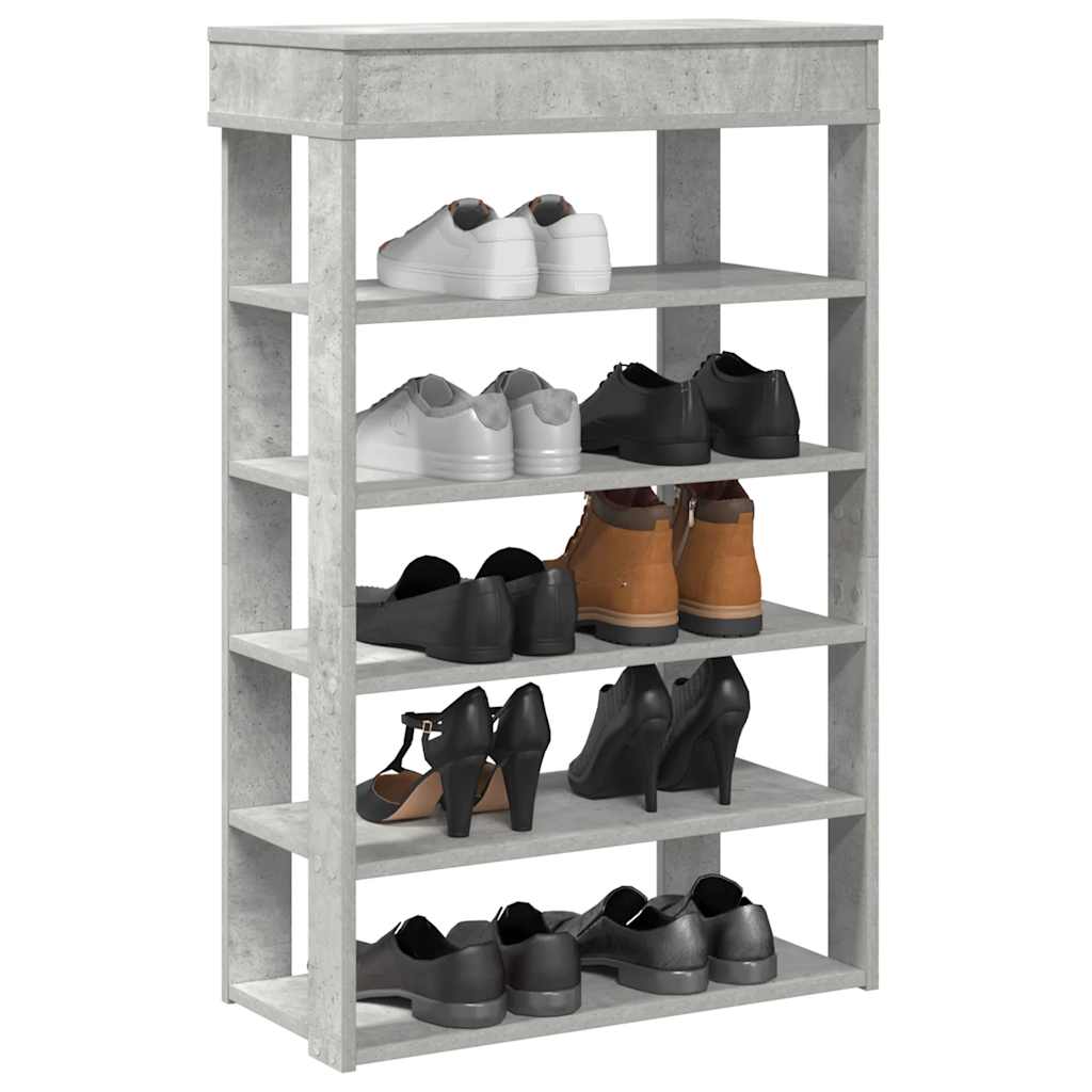 Shoe Rack Concrete Grey 60x30x98 cm Engineered Wood - Bargainia.com - 