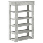 Shoe Rack Concrete Grey 60x30x98 cm Engineered Wood - Bargainia.com - 