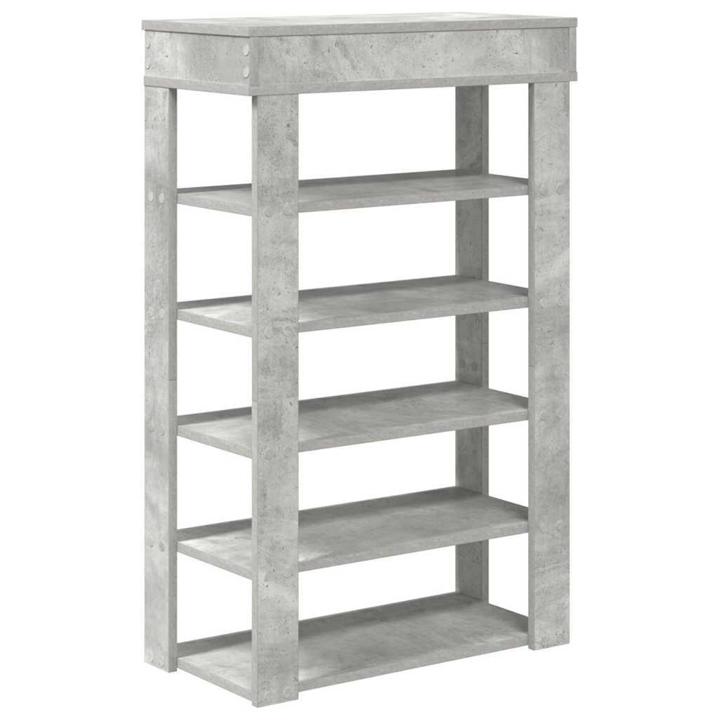 Shoe Rack Concrete Grey 60x30x98 cm Engineered Wood - Bargainia.com - 