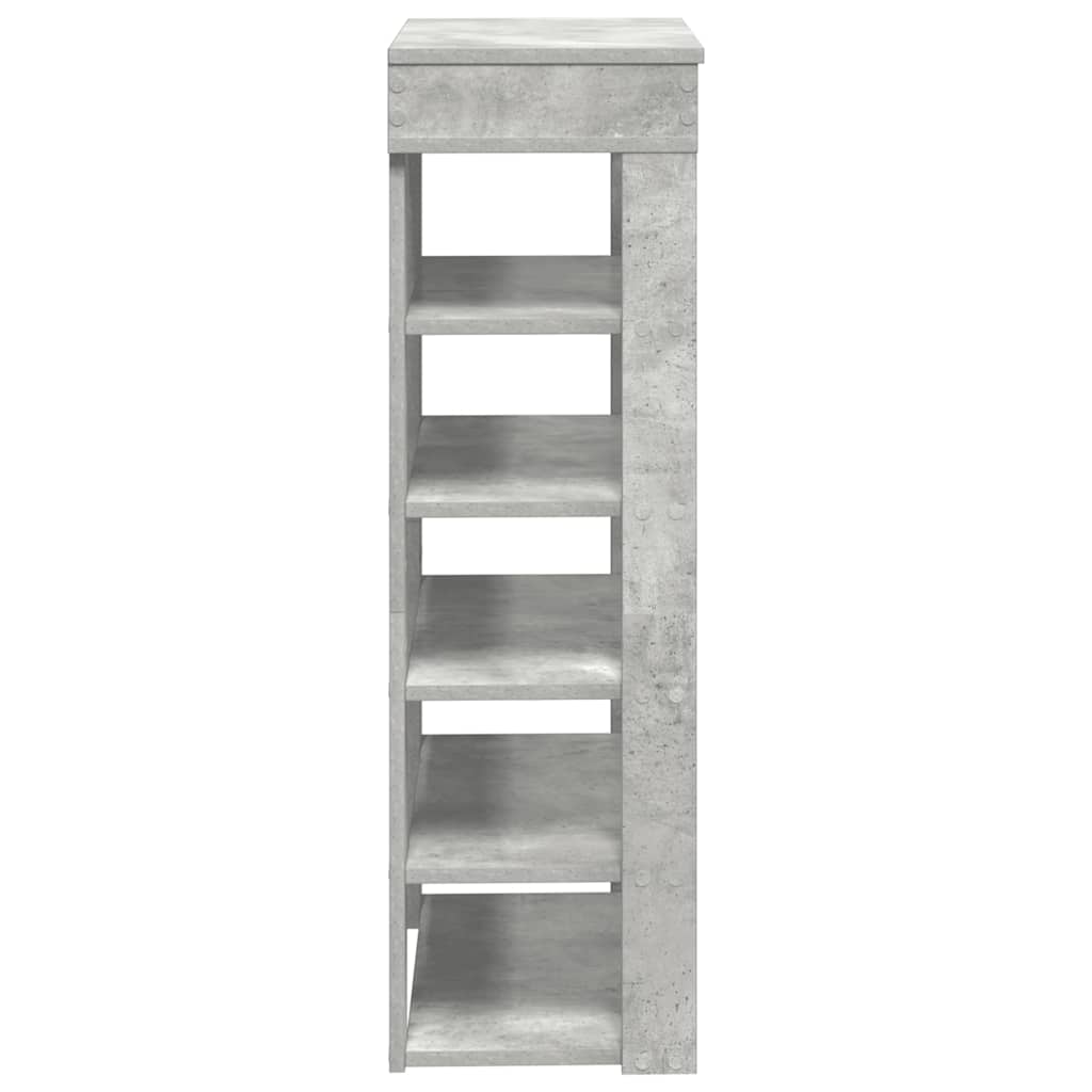 Shoe Rack Concrete Grey 60x30x98 cm Engineered Wood - Bargainia.com - 