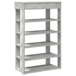Shoe Rack Concrete Grey 60x30x98 cm Engineered Wood - Bargainia.com - 