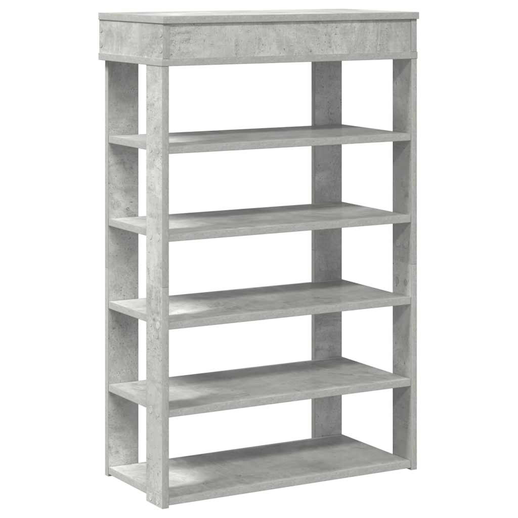 Shoe Rack Concrete Grey 60x30x98 cm Engineered Wood - Bargainia.com - 