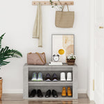 Shoe Rack Concrete Grey 75x35x45 cm Engineered Wood - Bargainia.com - 