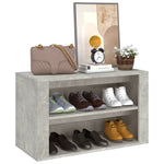 Shoe Rack Concrete Grey 75x35x45 cm Engineered Wood - Bargainia.com - 