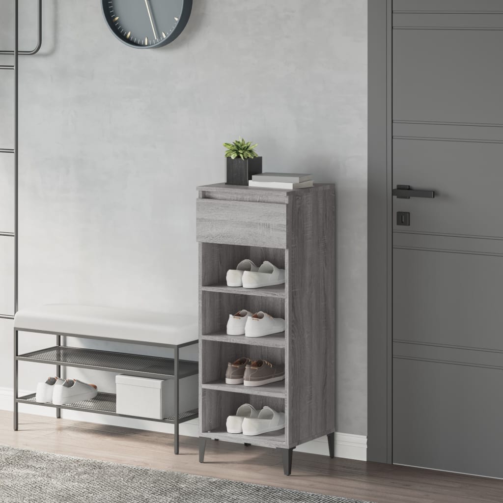 Shoe Rack Grey Sonoma 40x36x105 cm Engineered Wood - Bargainia.com - 