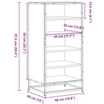 Shoe Rack Grey Sonoma 48x38x97.5 cm Engineered Wood - Bargainia.com - 