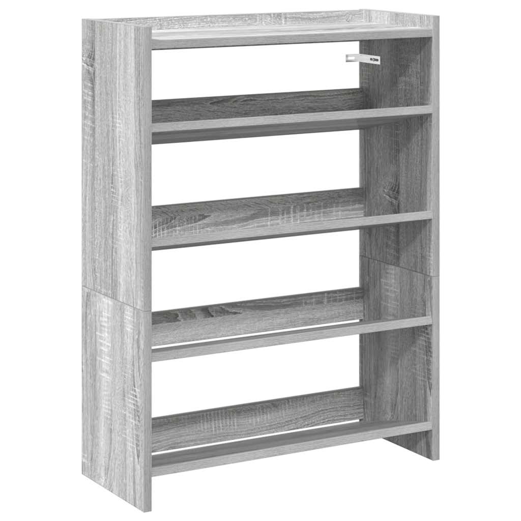 Shoe Rack Grey Sonoma 60x25x81 cm Engineered Wood - Bargainia.com - 