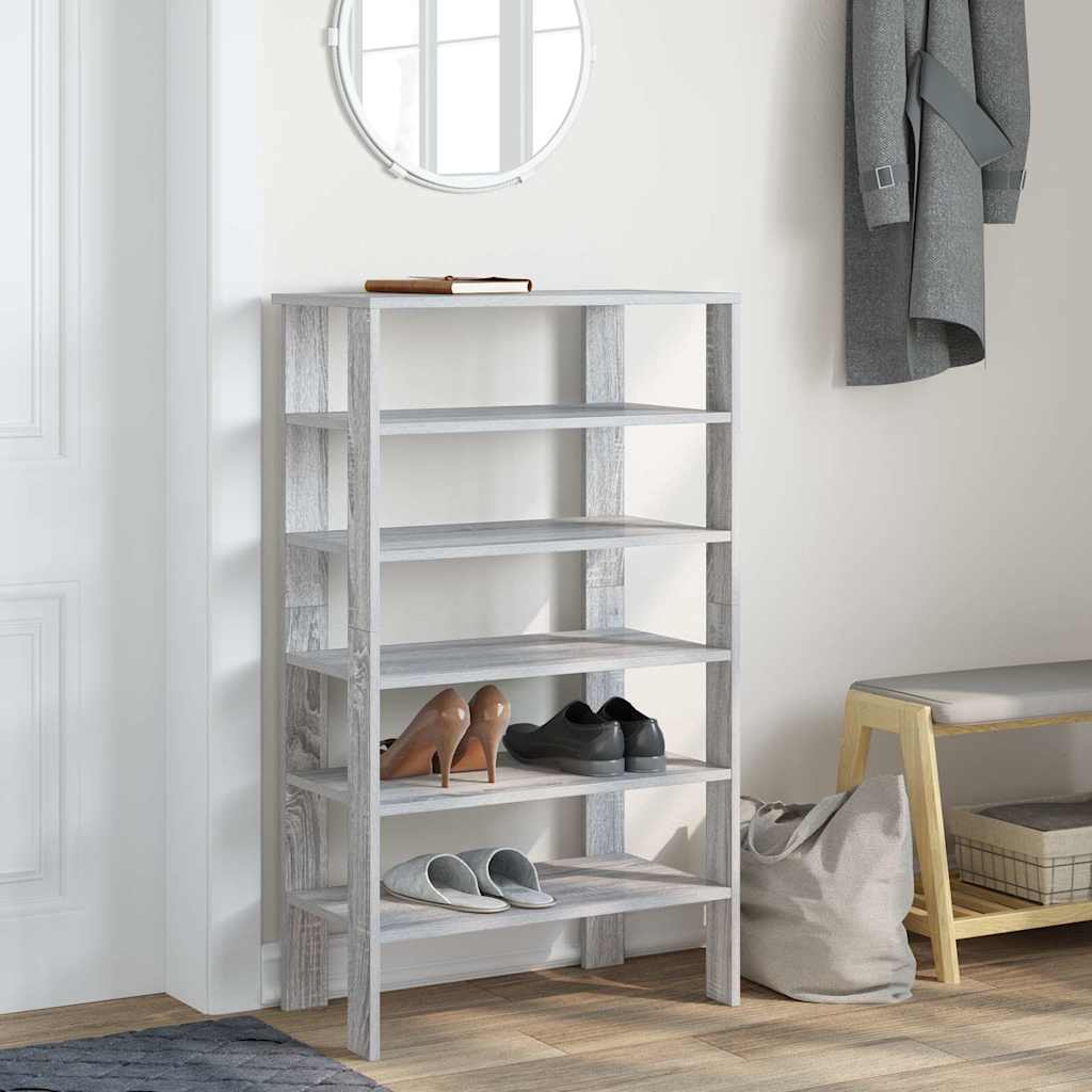 Shoe Rack Grey Sonoma 61x32x105 cm Engineered Wood - Bargainia.com - 