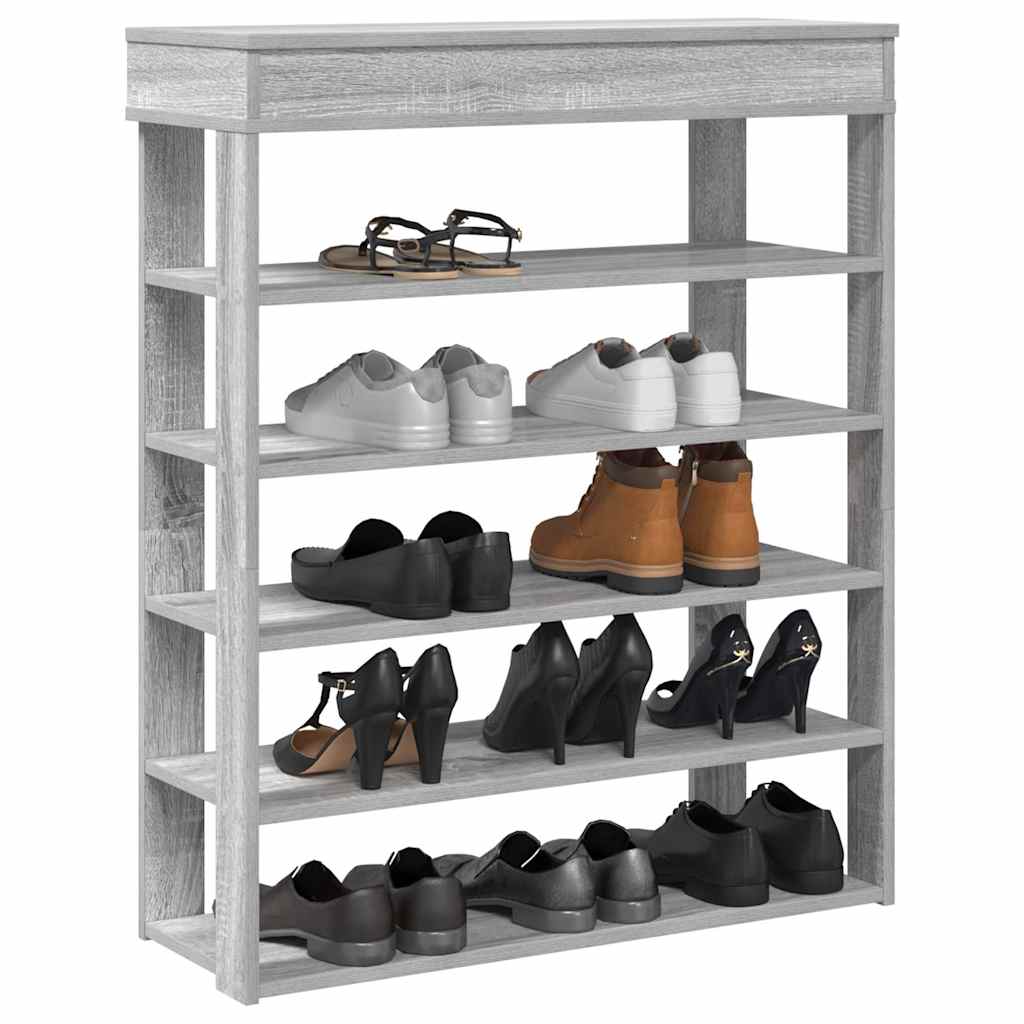 Shoe Rack Grey Sonoma 80x30x98 cm Engineered Wood - Bargainia.com - 