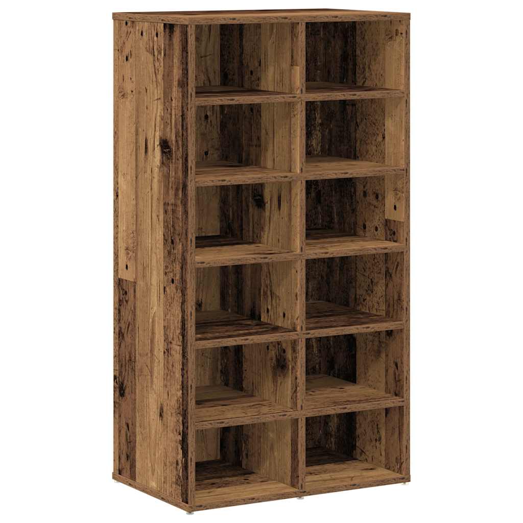 Shoe Rack Old Wood 54x34x100.5 cm Engineered Wood - Bargainia.com - 