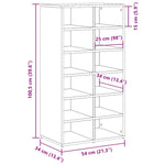 Shoe Rack Old Wood 54x34x100.5 cm Engineered Wood - Bargainia.com - 