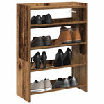 Shoe Rack Old Wood 60x25x81 cm Engineered Wood - Bargainia.com - 