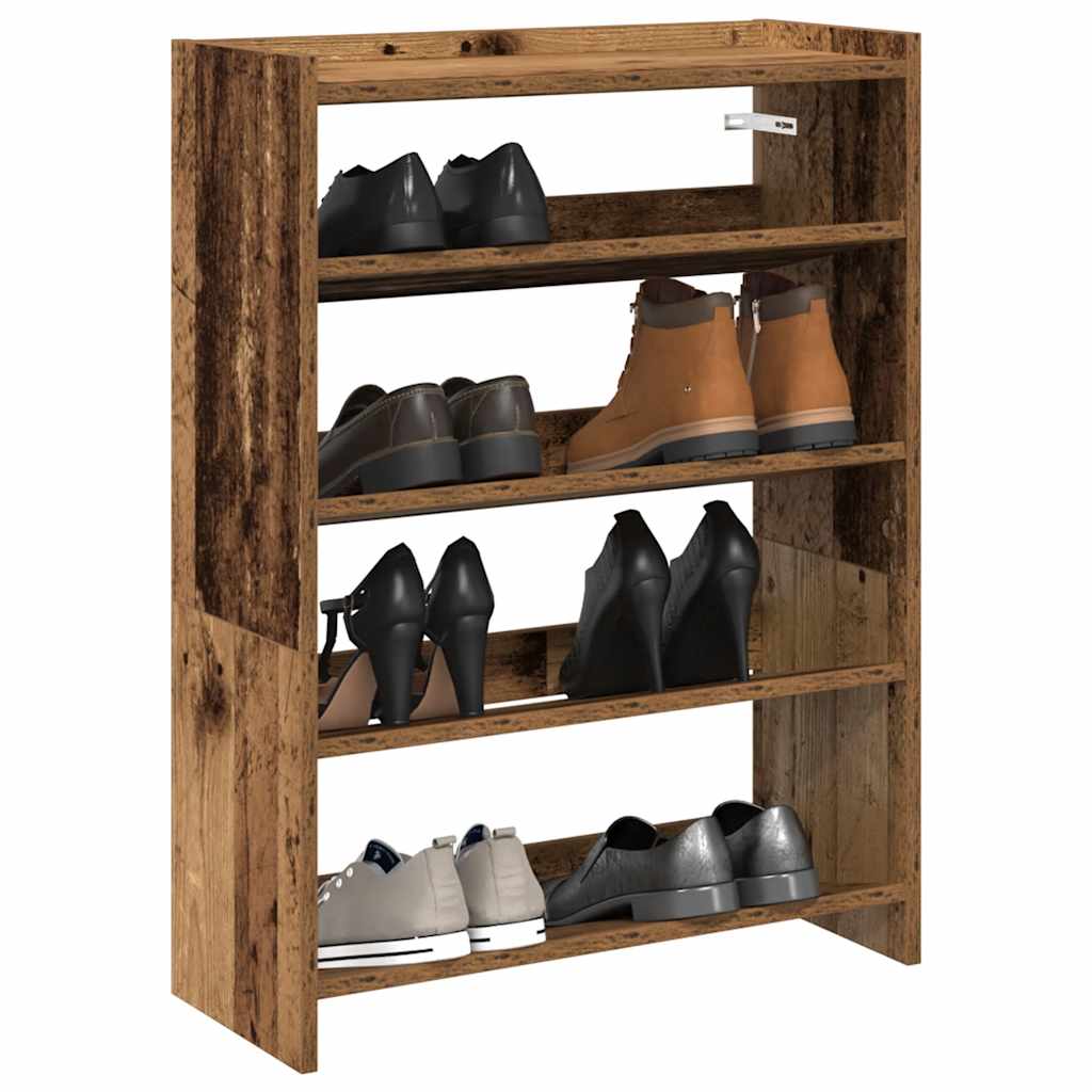 Shoe Rack Old Wood 60x25x81 cm Engineered Wood - Bargainia.com - 