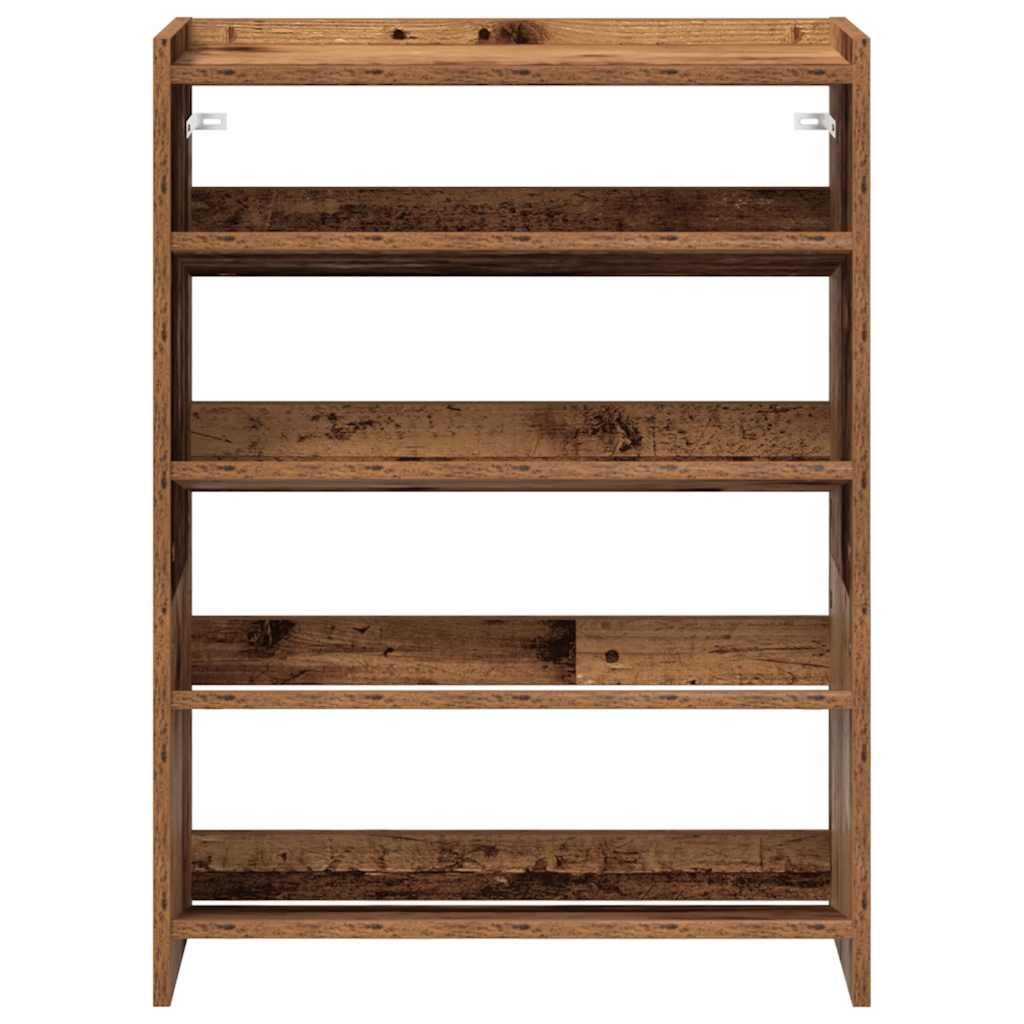 Shoe Rack Old Wood 60x25x81 cm Engineered Wood - Bargainia.com - 