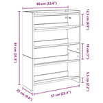 Shoe Rack Old Wood 60x25x81 cm Engineered Wood - Bargainia.com - 