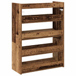 Shoe Rack Old Wood 60x25x81 cm Engineered Wood - Bargainia.com - 