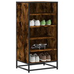 Shoe Rack Smoked Oak 48x38x97.5 cm Engineered Wood - Bargainia.com - 