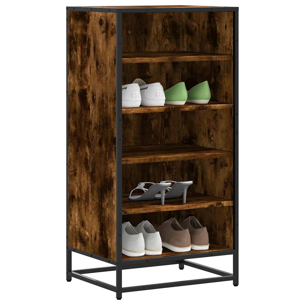 Shoe Rack Smoked Oak 48x38x97.5 cm Engineered Wood - Bargainia.com - 