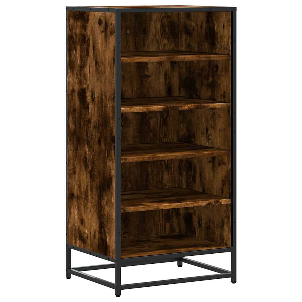 Shoe Rack Smoked Oak 48x38x97.5 cm Engineered Wood - Bargainia.com - 