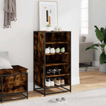 Shoe Rack Smoked Oak 48x38x97.5 cm Engineered Wood - Bargainia.com - 