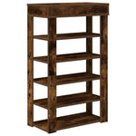 Shoe Rack Smoked Oak 60x30x98 cm Engineered Wood - Bargainia.com - 