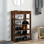 Shoe Rack Smoked Oak 60x30x98 cm Engineered Wood - Bargainia.com - 