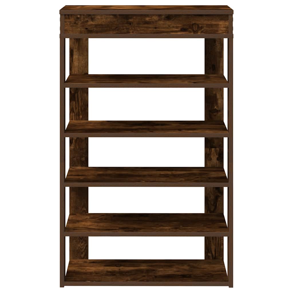 Shoe Rack Smoked Oak 60x30x98 cm Engineered Wood - Bargainia.com - 