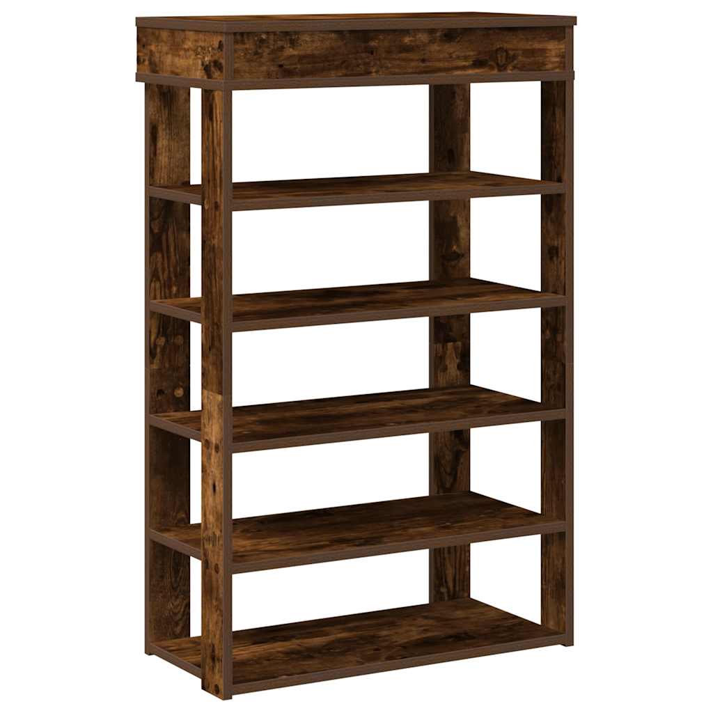 Shoe Rack Smoked Oak 60x30x98 cm Engineered Wood - Bargainia.com - 
