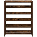 Shoe Rack Smoked Oak 80x25x100 cm Engineered Wood - Bargainia.com - 