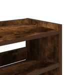 Shoe Rack Smoked Oak 80x25x100 cm Engineered Wood - Bargainia.com - 